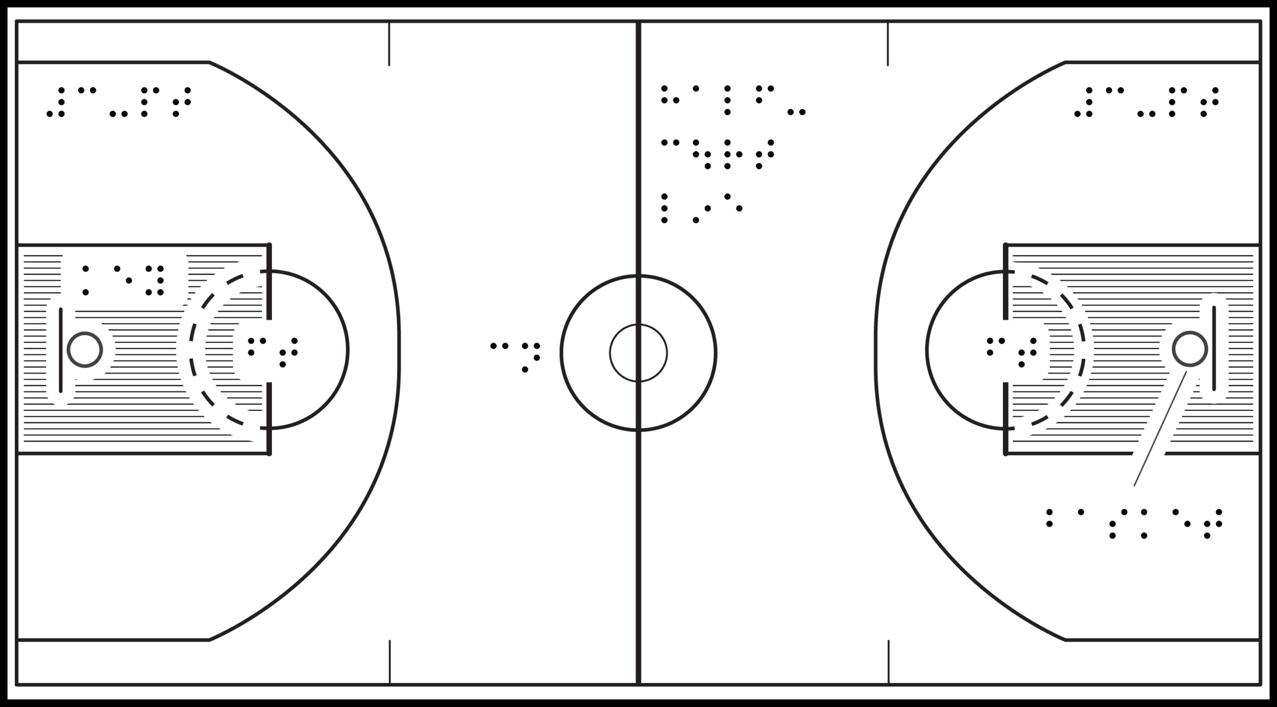 Illustration of a basketball court