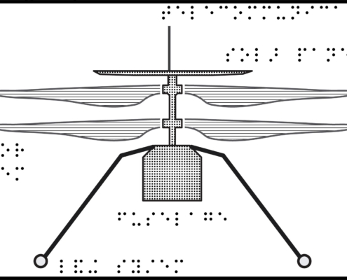 Mars helicopter tactile graphic